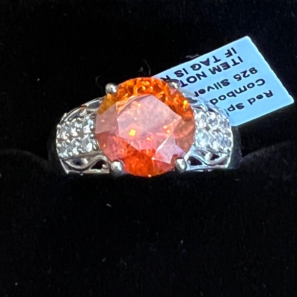 Red Sphalerite sterling Ring, sz 9 - Picture 6 of 7